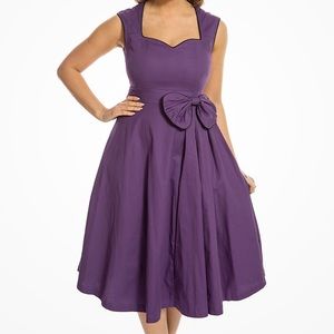 Lindy Bop Purple and Black Swing Dress